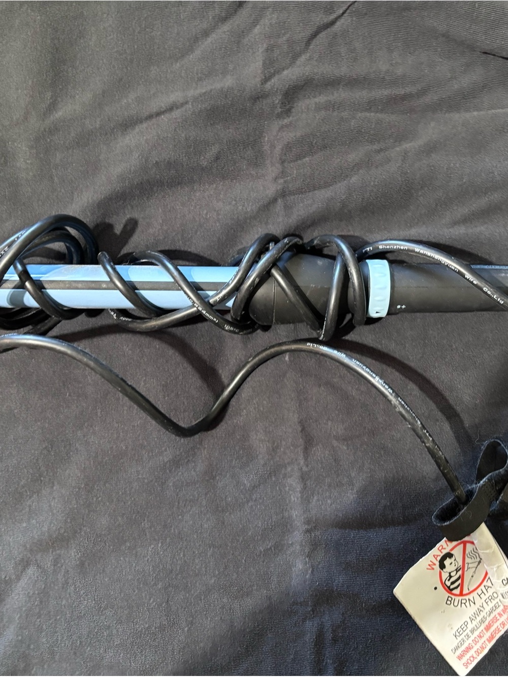 Light Blue and Black Hair Curling Wand - Unbranded
